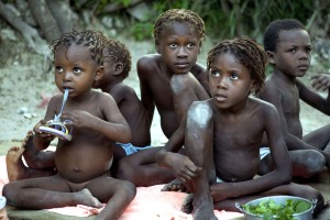 Anak-anak penderita malnutrisi di Haiti